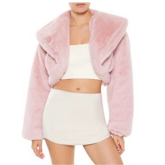 Forever 21 pink faux fur jacket - Picture 1 of 9